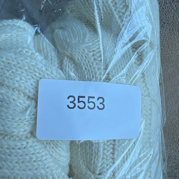John Galt Cardigan Sweater Women's Size M Ivory Wool Blend Cable Knit - Picture 8 of 8